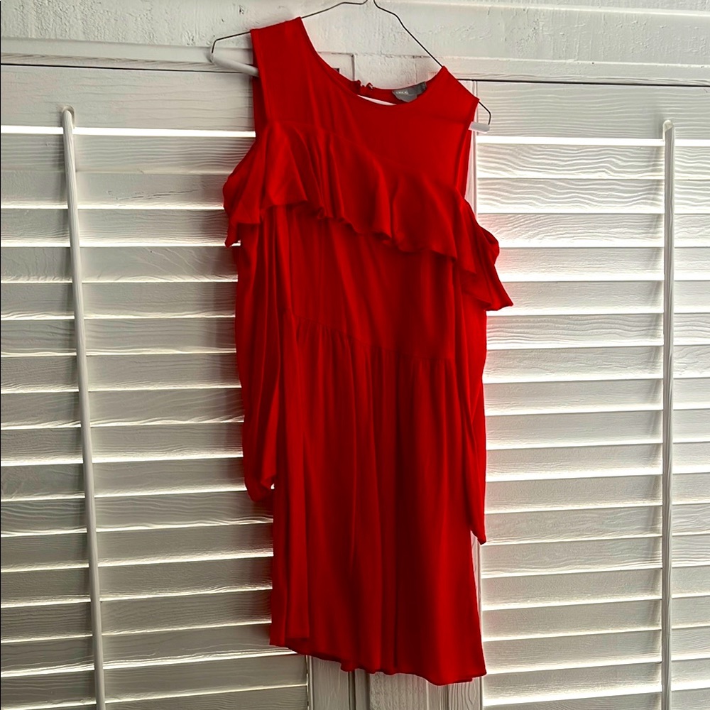 ASOS Elegant Red Orange Ruffle Dress